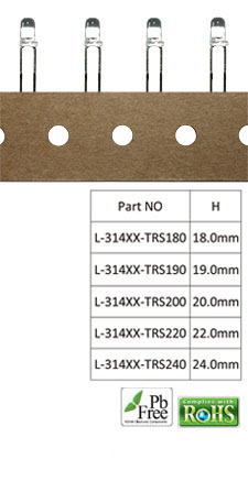 L-314XXXX-TRSH – 3.0mm Dia. LED Lamp